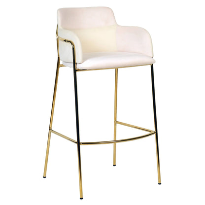 Axis 40" Low-Back Bar Stool Ergonomic Pub Chair with Gold Stainless Steel Base - Elax Furniture
