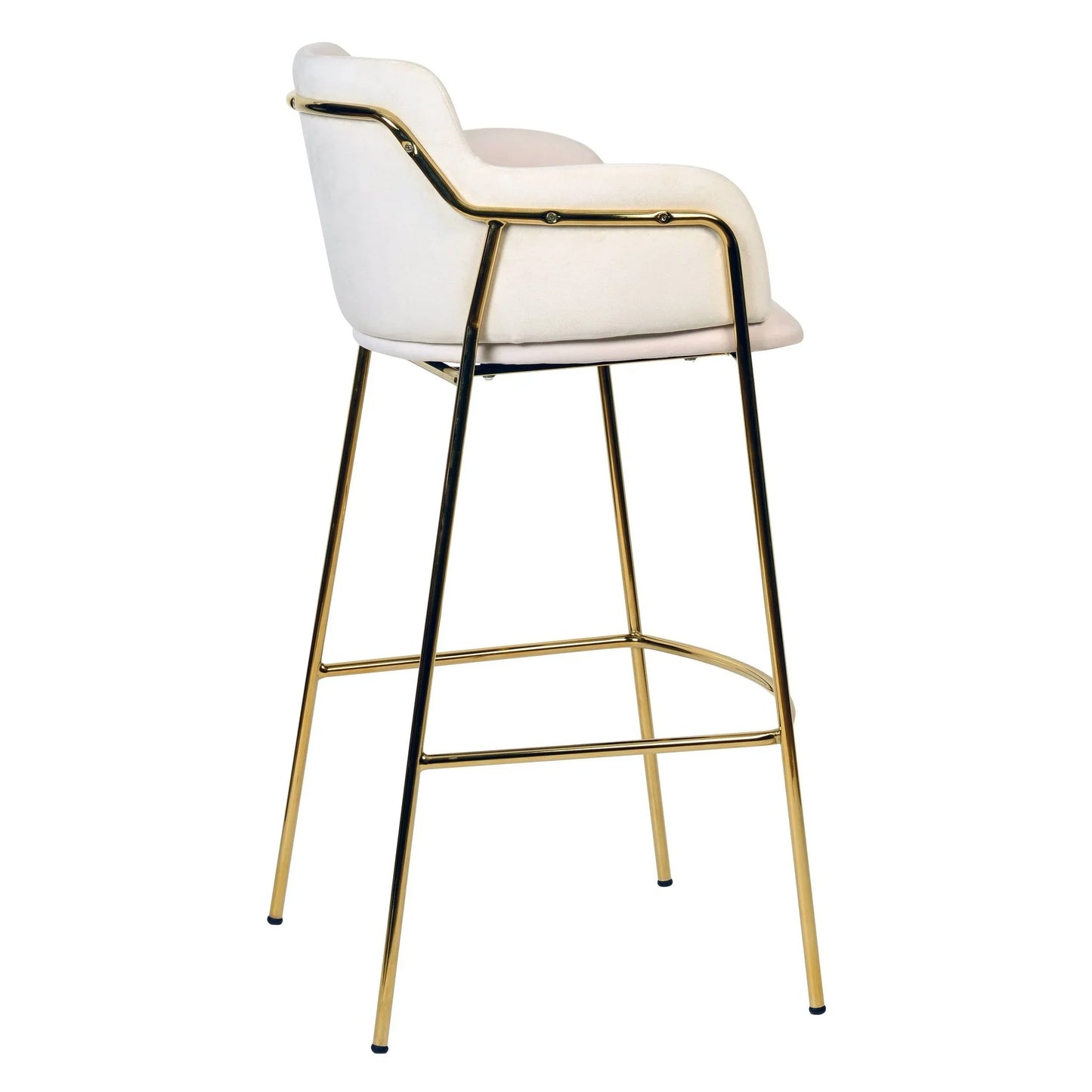 Axis 40" Low-Back Bar Stool Ergonomic Pub Chair with Gold Stainless Steel Base - Elax Furniture