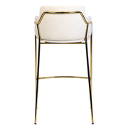 Axis 40" Low-Back Bar Stool Ergonomic Pub Chair with Gold Stainless Steel Base - Elax Furniture