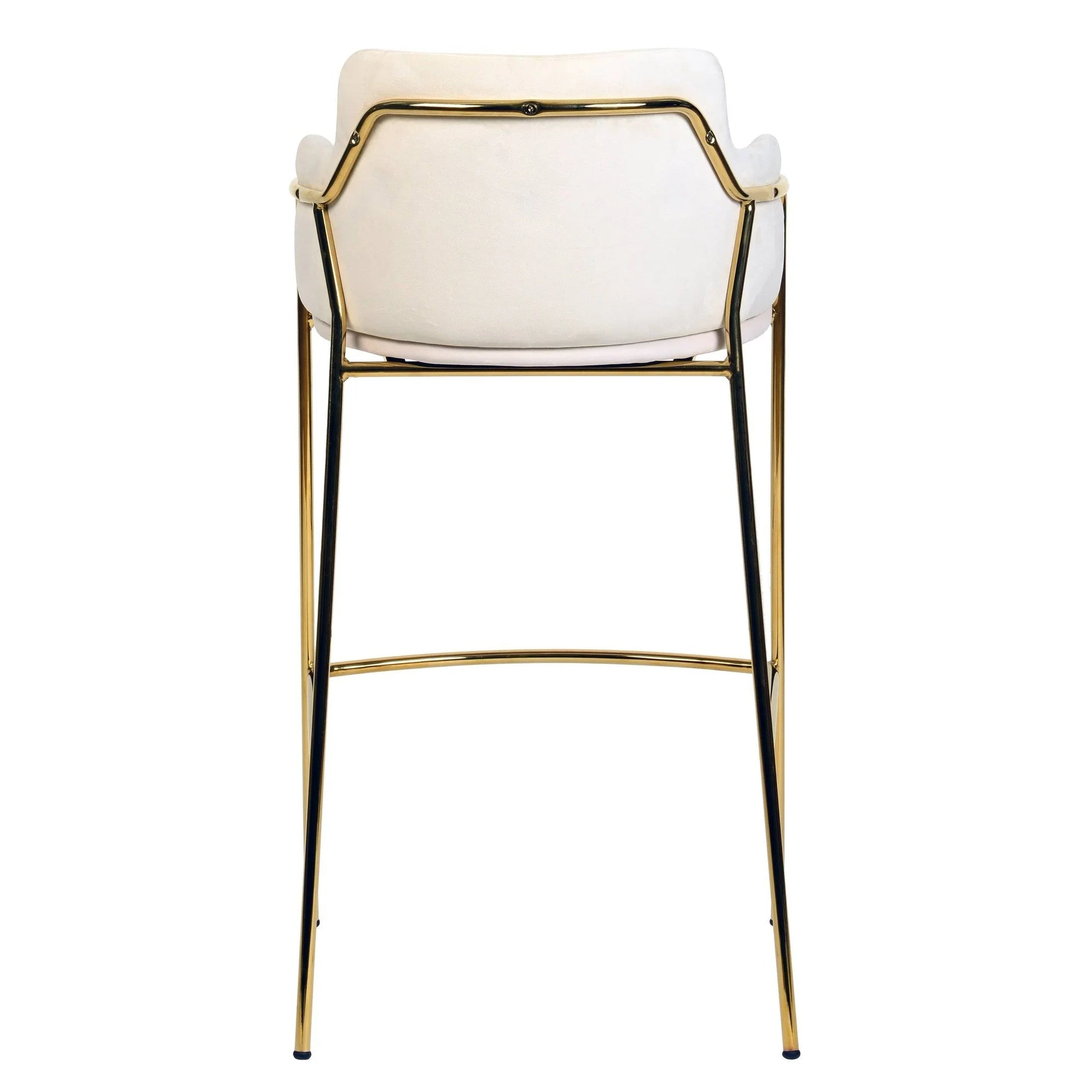 Axis 40" Low-Back Bar Stool Ergonomic Pub Chair with Gold Stainless Steel Base - Elax Furniture