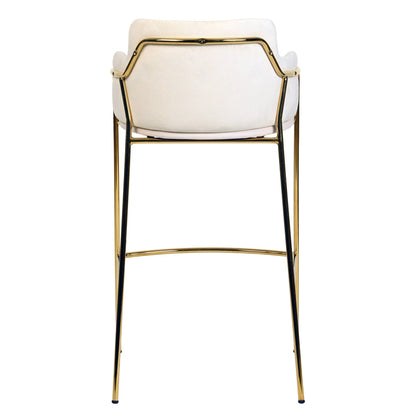 Axis 40" Low-Back Bar Stool Ergonomic Pub Chair with Gold Stainless Steel Base - Elax Furniture