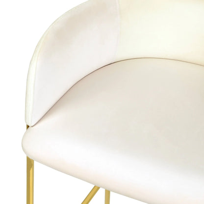 Axis 40" Low-Back Bar Stool Ergonomic Pub Chair with Gold Stainless Steel Base - Elax Furniture