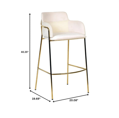 Axis 40" Low-Back Bar Stool Ergonomic Pub Chair with Gold Stainless Steel Base - Elax Furniture