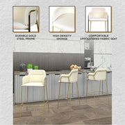 Axis 40" Low-Back Bar Stool Ergonomic Pub Chair with Gold Stainless Steel Base - Elax Furniture