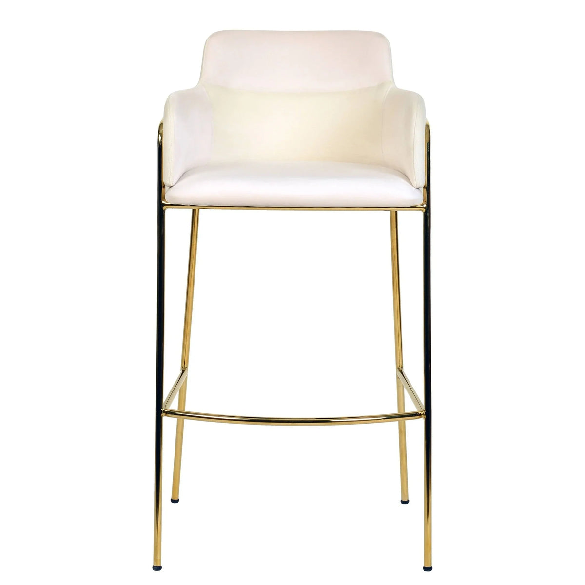 Axis 40" Low-Back Bar Stool Ergonomic Pub Chair with Gold Stainless Steel Base - Elax Furniture