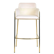Axis 40" Low-Back Bar Stool Ergonomic Pub Chair with Gold Stainless Steel Base - Elax Furniture