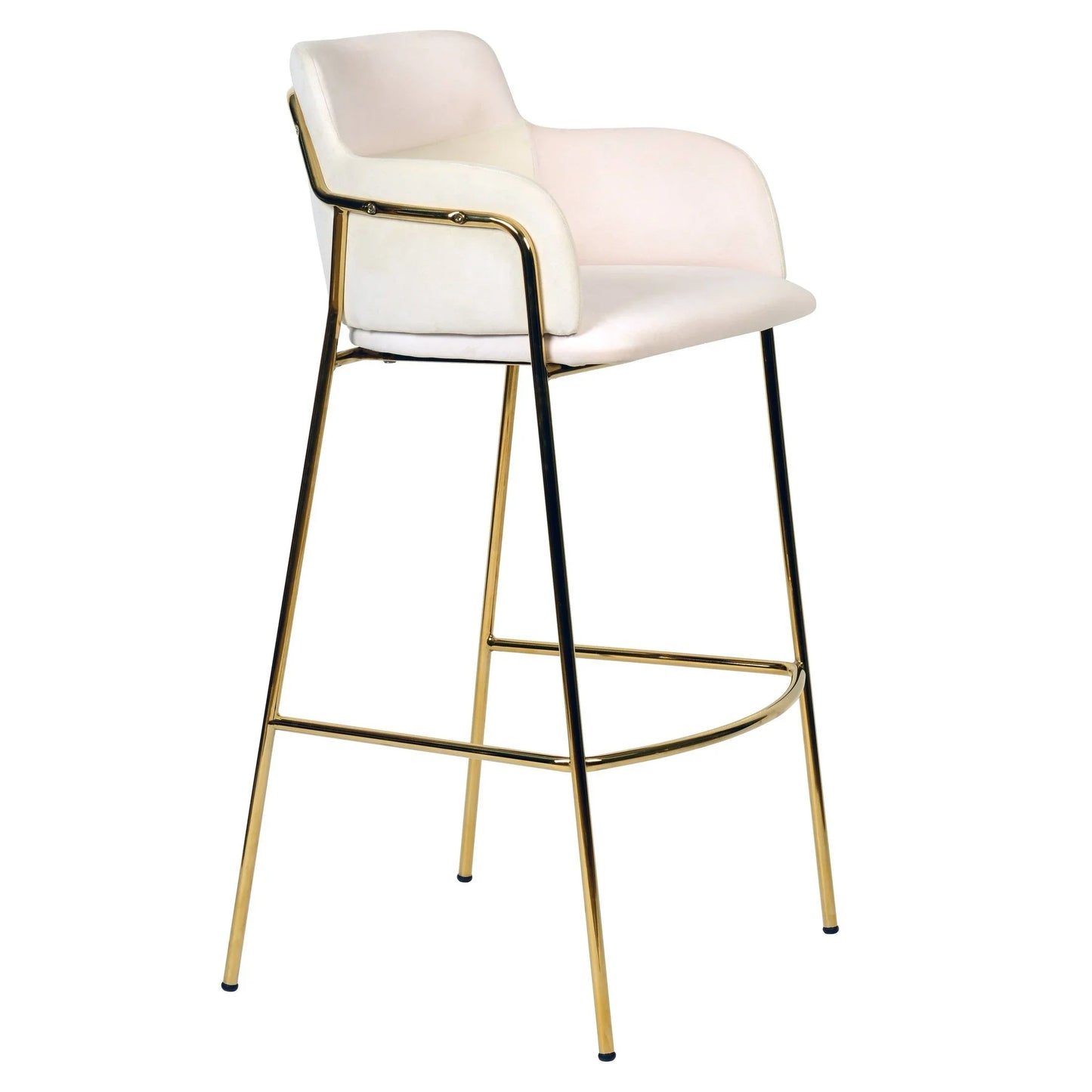 Axis 40" Low-Back Bar Stool Ergonomic Pub Chair with Gold Stainless Steel Base - Elax Furniture