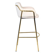 Axis 40" Low-Back Bar Stool Ergonomic Pub Chair with Gold Stainless Steel Base - Elax Furniture