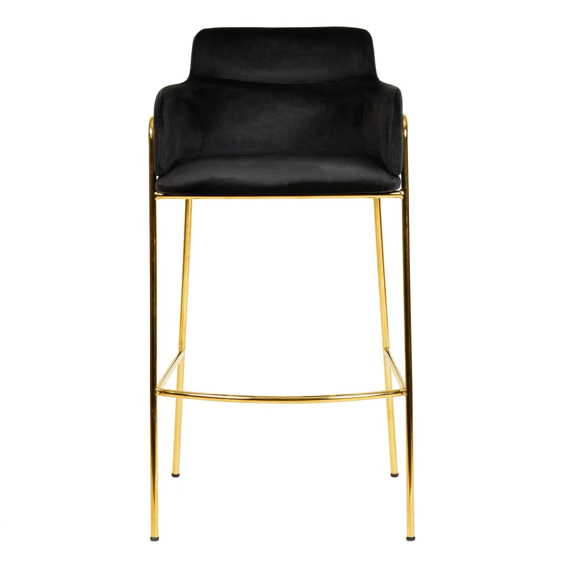 Axis 40" Low-Back Bar Stool Ergonomic Pub Chair with Gold Stainless Steel Base - Elax Furniture