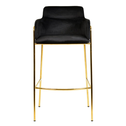 Axis 40" Low-Back Bar Stool Ergonomic Pub Chair with Gold Stainless Steel Base - Elax Furniture