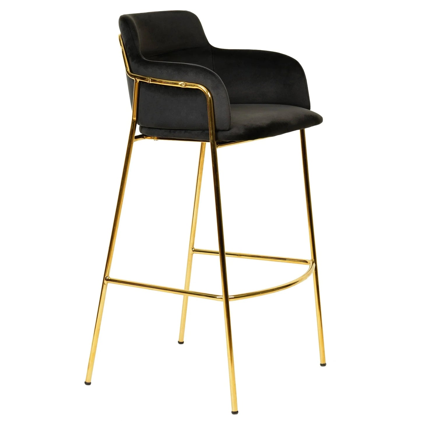 Axis 40" Low-Back Bar Stool Ergonomic Pub Chair with Gold Stainless Steel Base - Elax Furniture
