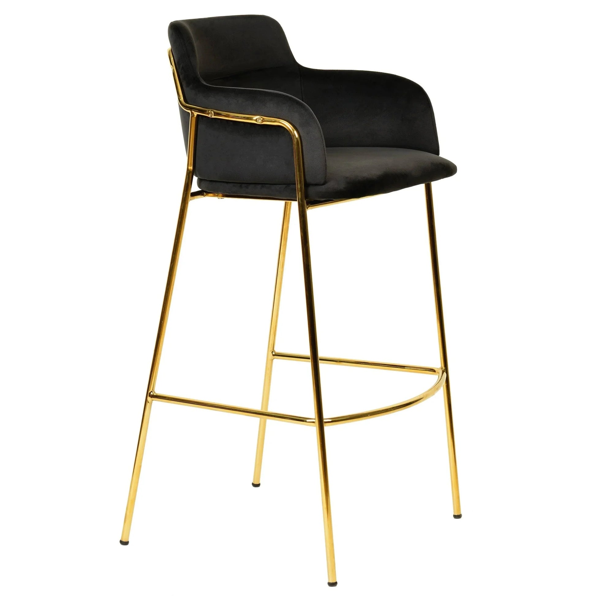 Axis 40" Low-Back Bar Stool Ergonomic Pub Chair with Gold Stainless Steel Base - Elax Furniture