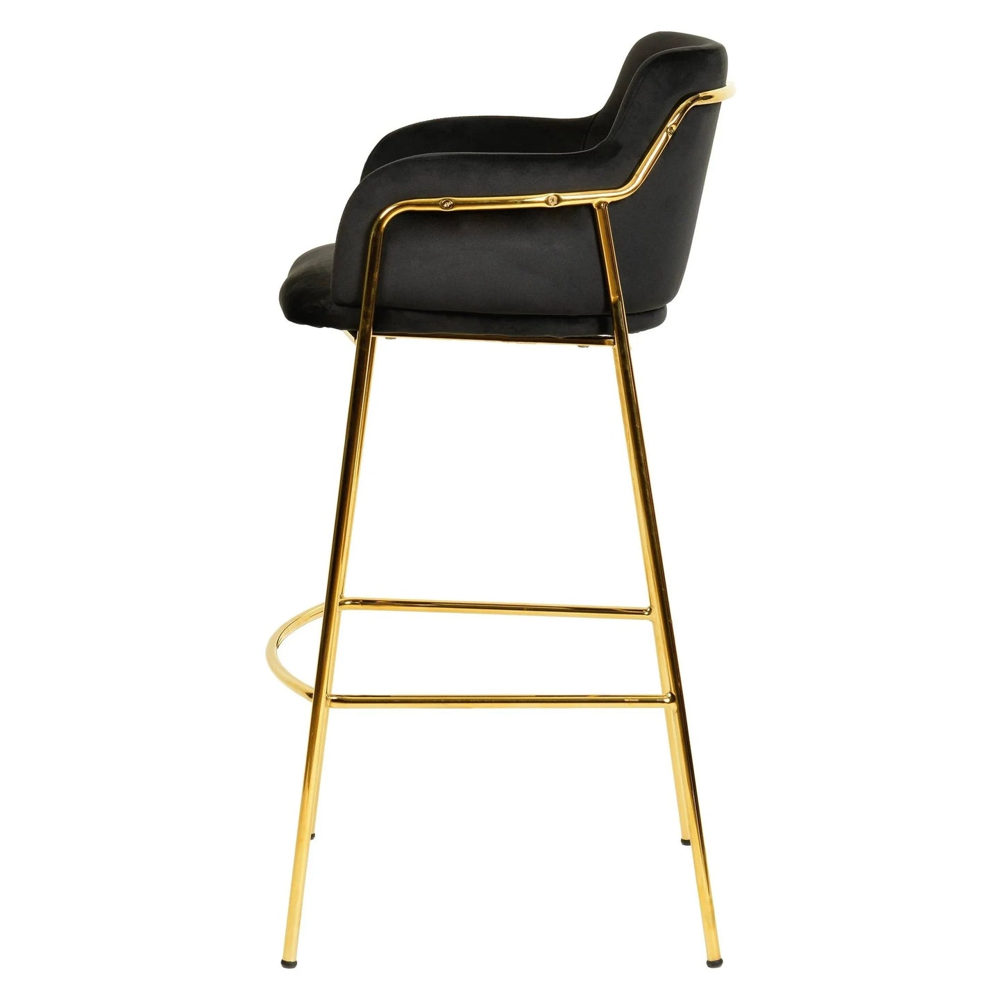 Axis 40" Low-Back Bar Stool Ergonomic Pub Chair with Gold Stainless Steel Base - Elax Furniture
