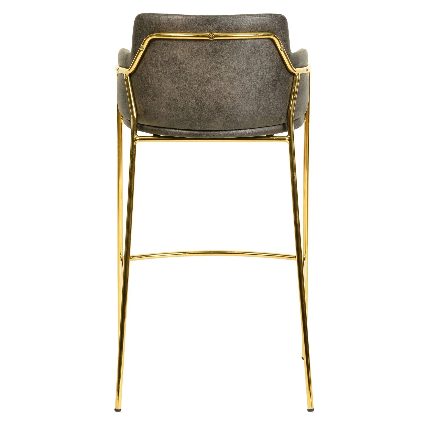 Axis 40" Low-Back Bar Stool Ergonomic Pub Chair with Gold Stainless Steel Base - Elax Furniture