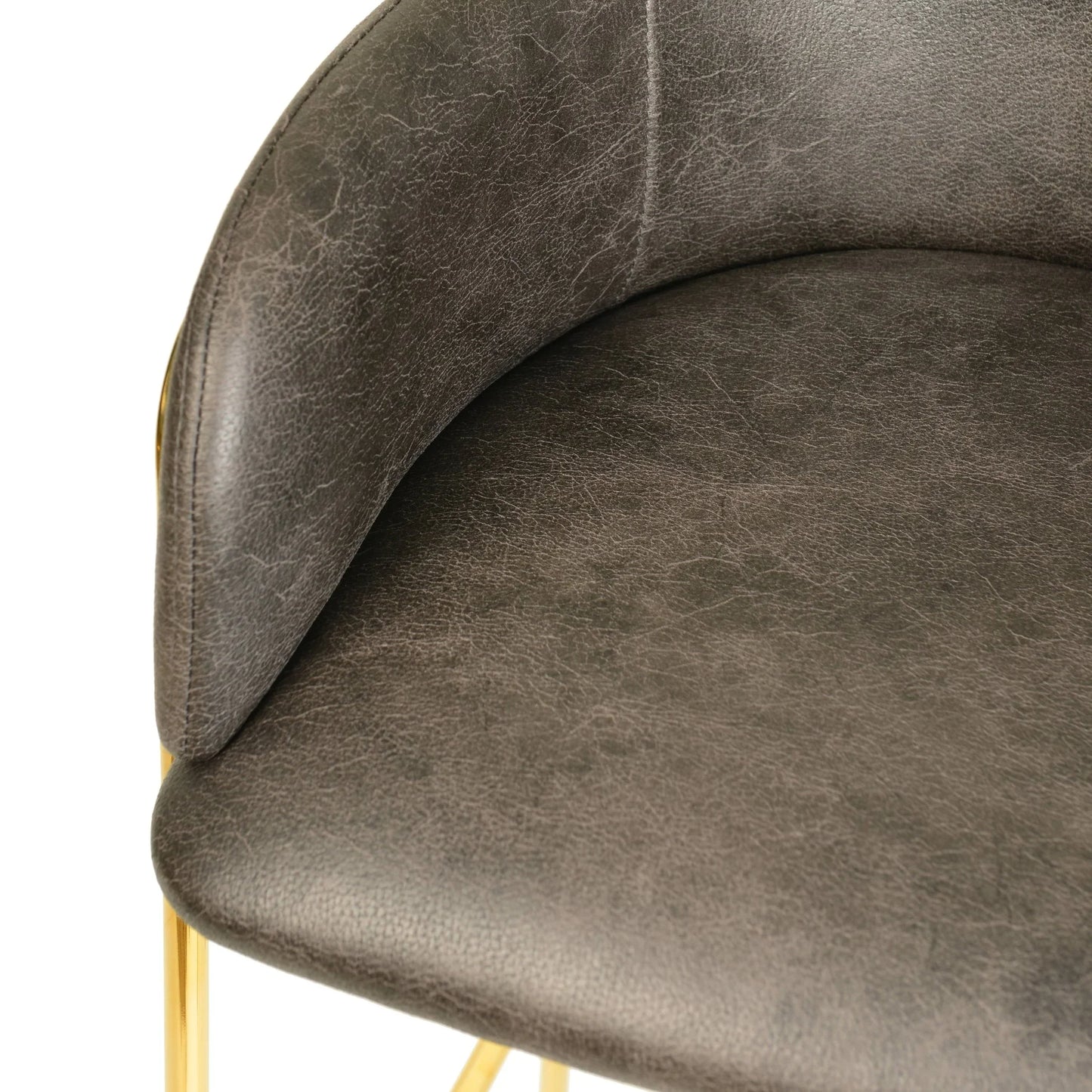 Axis 40" Low-Back Bar Stool Ergonomic Pub Chair with Gold Stainless Steel Base - Elax Furniture