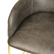 Axis 40" Low-Back Bar Stool Ergonomic Pub Chair with Gold Stainless Steel Base - Elax Furniture