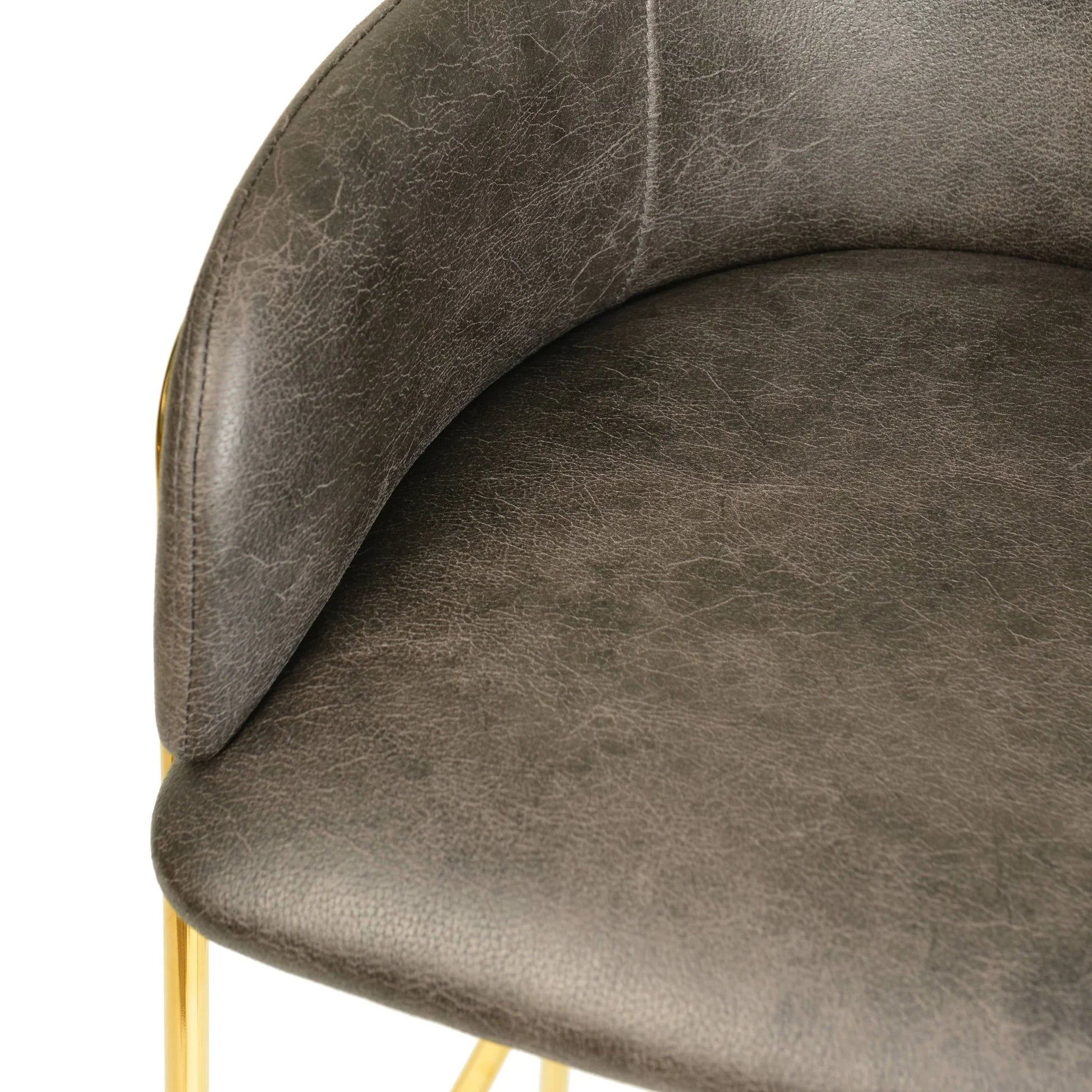 Axis 40" Low-Back Bar Stool Ergonomic Pub Chair with Gold Stainless Steel Base - Elax Furniture