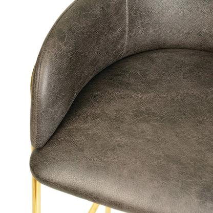 Axis 40" Low-Back Bar Stool Ergonomic Pub Chair with Gold Stainless Steel Base - Elax Furniture