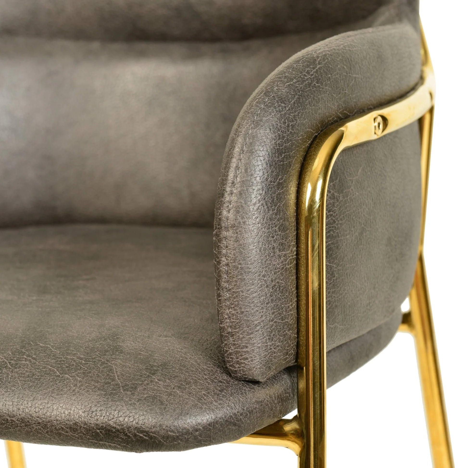 Axis 40" Low-Back Bar Stool Ergonomic Pub Chair with Gold Stainless Steel Base - Elax Furniture