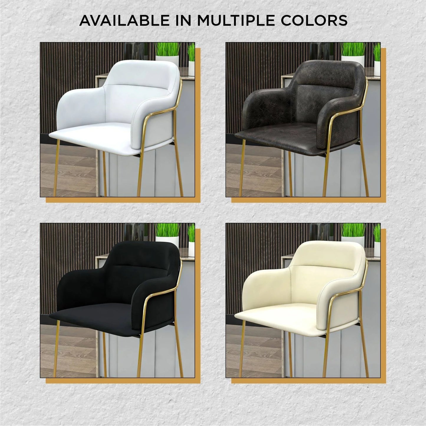 Axis 40" Low-Back Bar Stool Ergonomic Pub Chair with Gold Stainless Steel Base - Elax Furniture