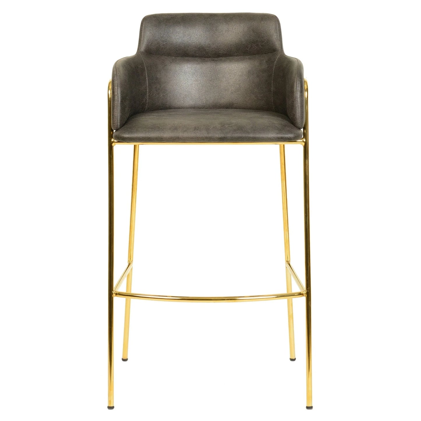 Axis 40" Low-Back Bar Stool Ergonomic Pub Chair with Gold Stainless Steel Base - Elax Furniture
