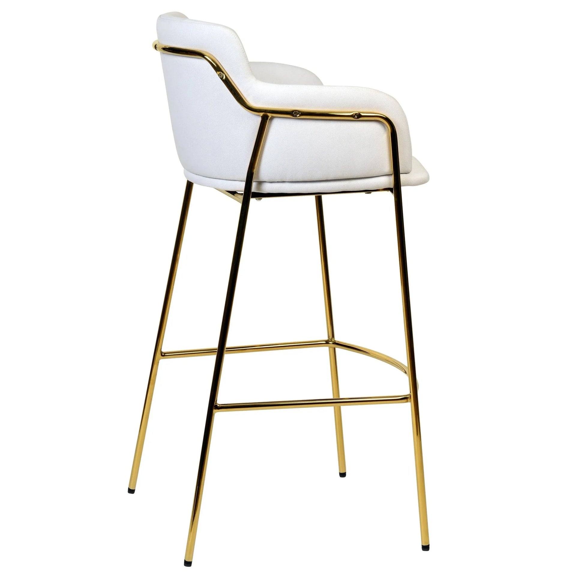 Axis 40" Low-Back Bar Stool Ergonomic Pub Chair with Gold Stainless Steel Base - Elax Furniture