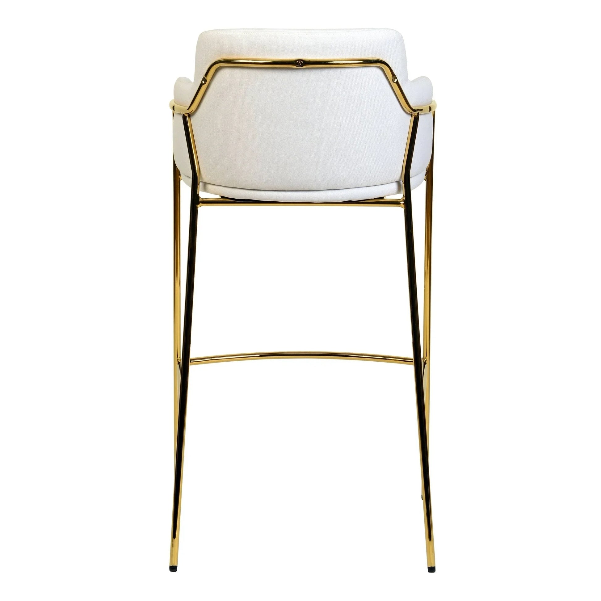 Axis 40" Low-Back Bar Stool Ergonomic Pub Chair with Gold Stainless Steel Base - Elax Furniture