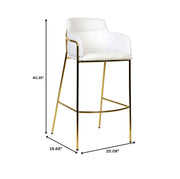 Axis 40" Low-Back Bar Stool Ergonomic Pub Chair with Gold Stainless Steel Base - Elax Furniture