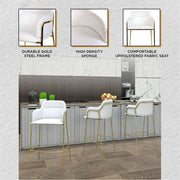 Axis 40" Low-Back Bar Stool Ergonomic Pub Chair with Gold Stainless Steel Base - Elax Furniture