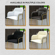 Axis 40" Low-Back Bar Stool Ergonomic Pub Chair with Gold Stainless Steel Base - Elax Furniture