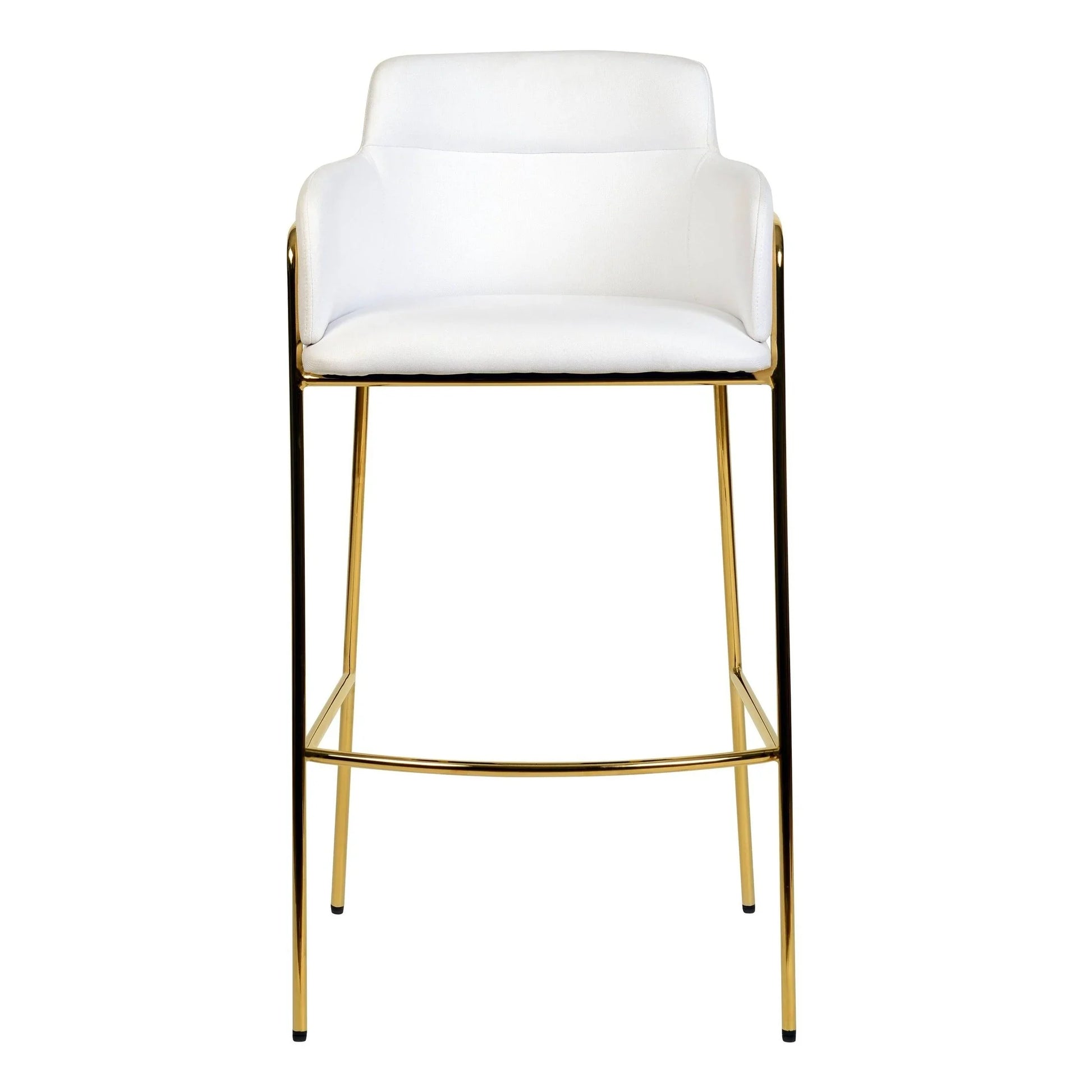 Axis 40" Low-Back Bar Stool Ergonomic Pub Chair with Gold Stainless Steel Base - Elax Furniture