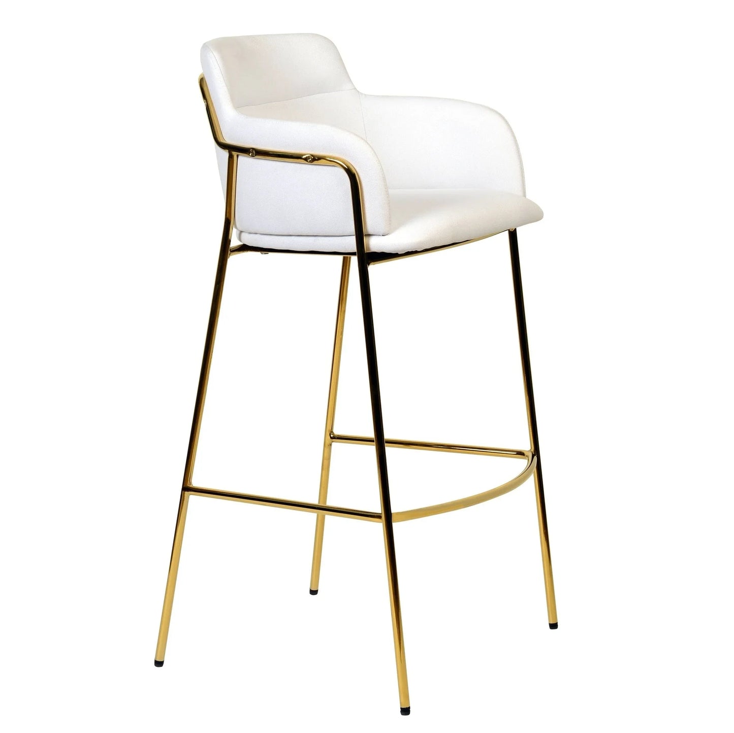 Axis 40" Low-Back Bar Stool Ergonomic Pub Chair with Gold Stainless Steel Base - Elax Furniture