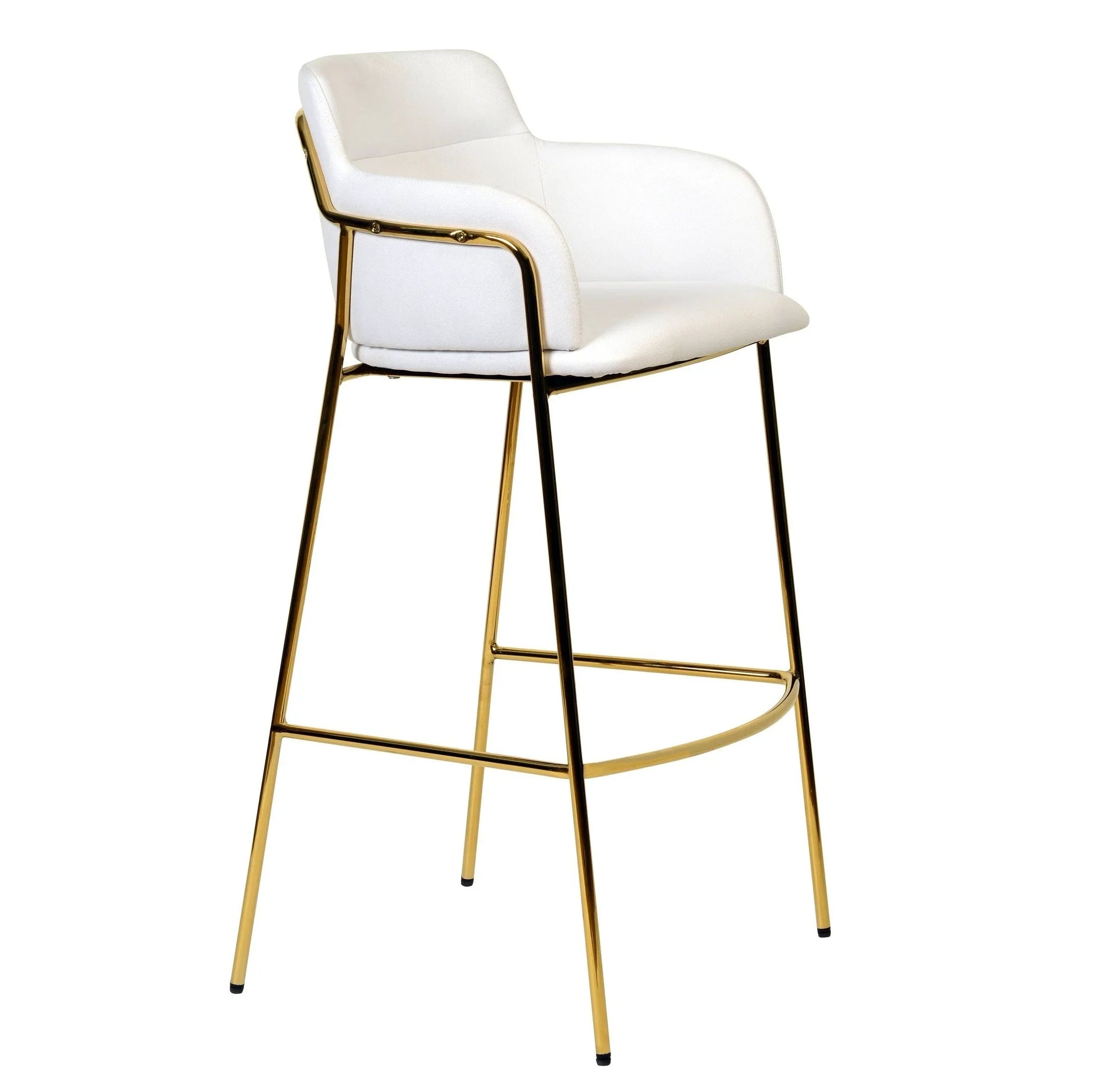 Axis 40" Low-Back Bar Stool Ergonomic Pub Chair with Gold Stainless Steel Base - Elax Furniture