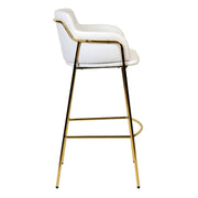 Axis 40" Low-Back Bar Stool Ergonomic Pub Chair with Gold Stainless Steel Base - Elax Furniture