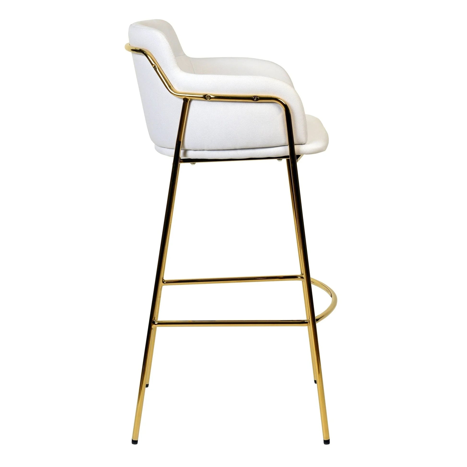 Axis 40" Low-Back Bar Stool Ergonomic Pub Chair with Gold Stainless Steel Base - Elax Furniture