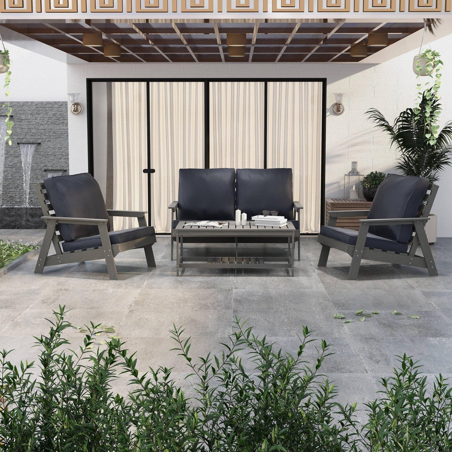 Alpine Lounge Arm Chair with Removable Cushions in Polyester and High-Impact Polystyrene Frame - Elax Furniture