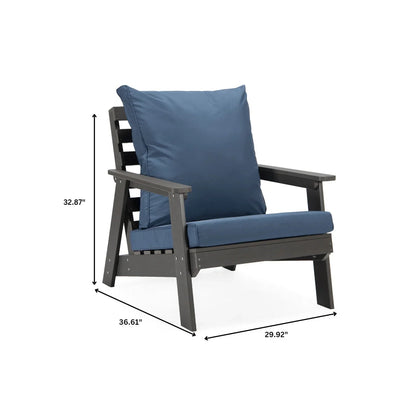 Alpine Lounge Arm Chair with Removable Cushions in Polyester and High-Impact Polystyrene Frame - Elax Furniture