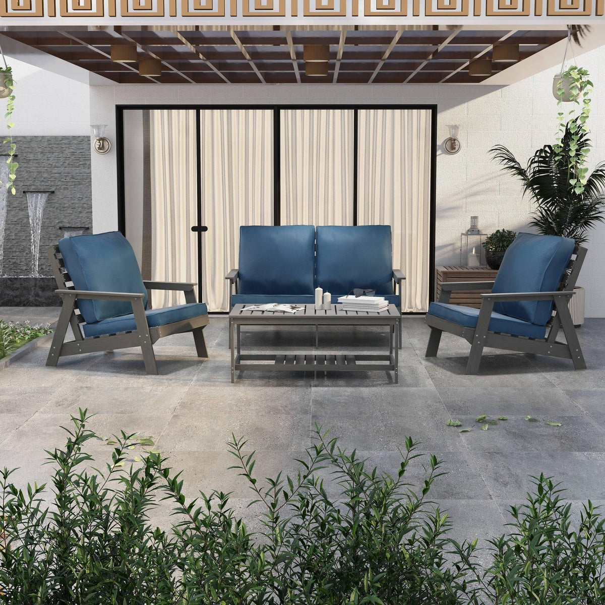 Alpine Lounge Arm Chair with Removable Cushions in Polyester and High-Impact Polystyrene Frame - Elax Furniture
