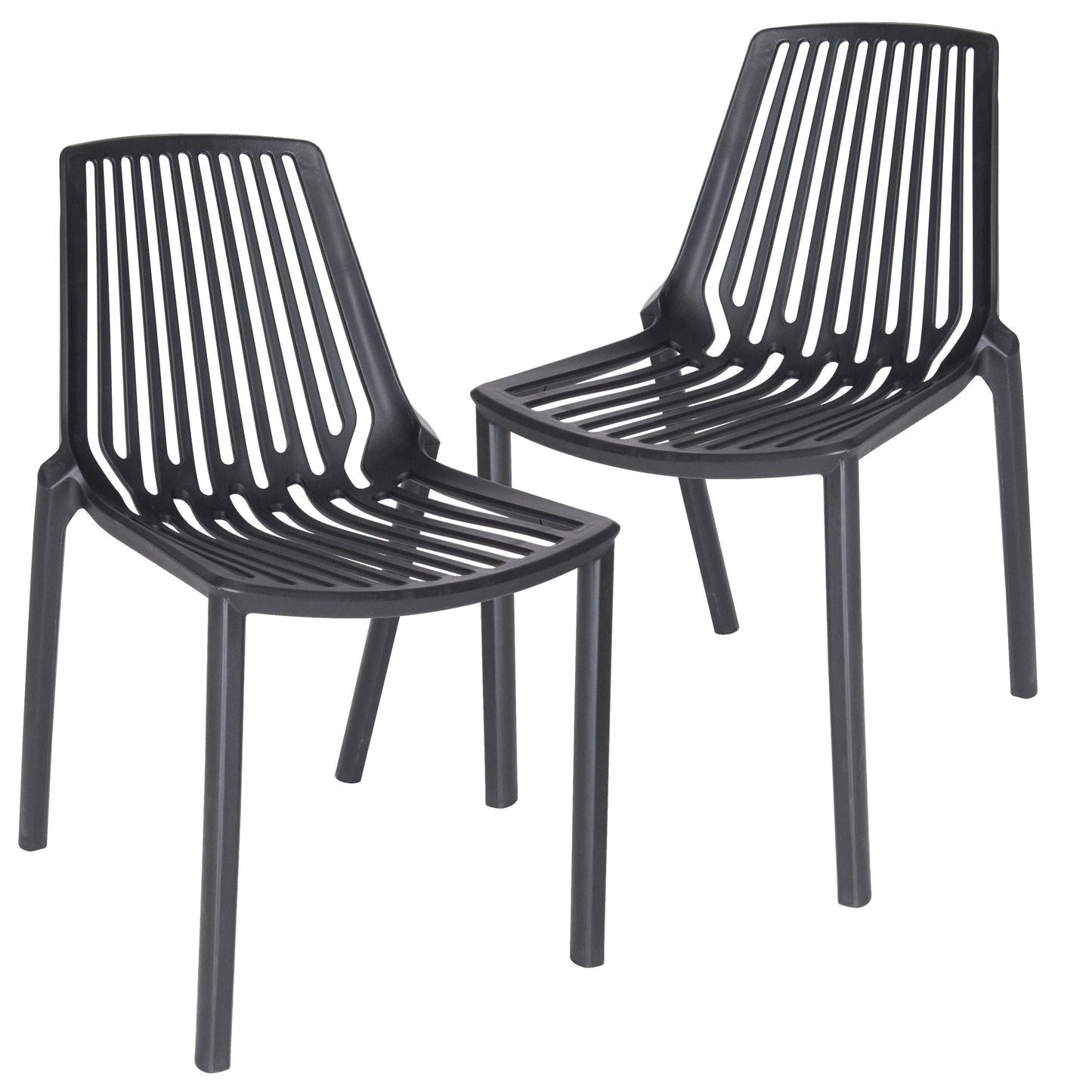 Acken Mid-Century Modern Plastic Dining Chair for Kitchen and Dining Room, Set of 2 - Elax Furniture