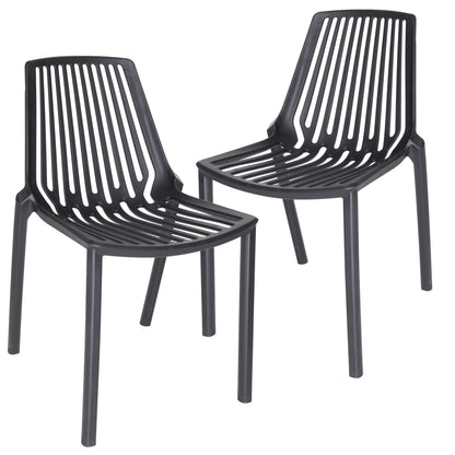 Acken Mid-Century Modern Plastic Dining Chair for Kitchen and Dining Room, Set of 2 - Elax Furniture