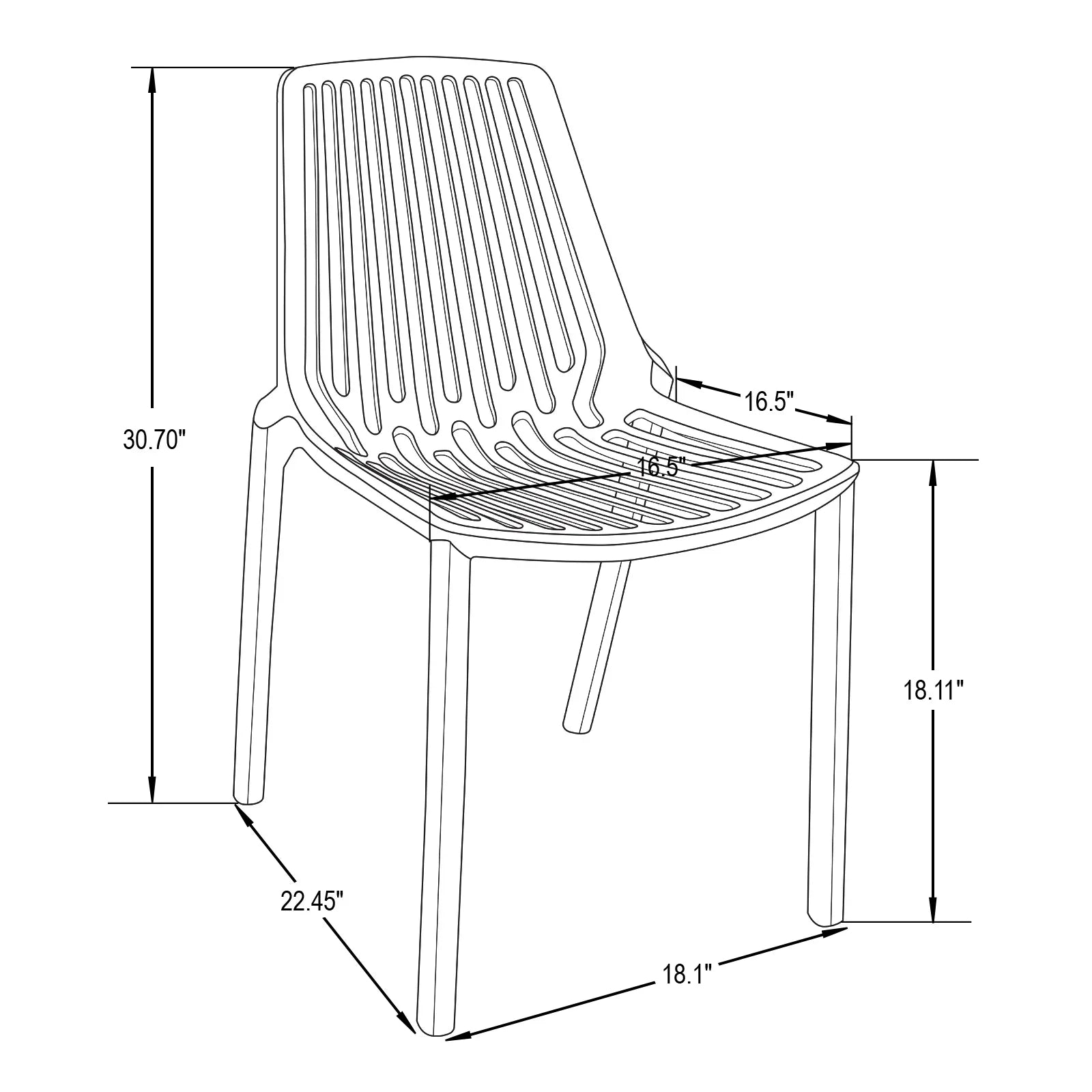 Acken Mid-Century Modern Plastic Dining Chair for Kitchen and Dining Room, Set of 4 - Elax Furniture