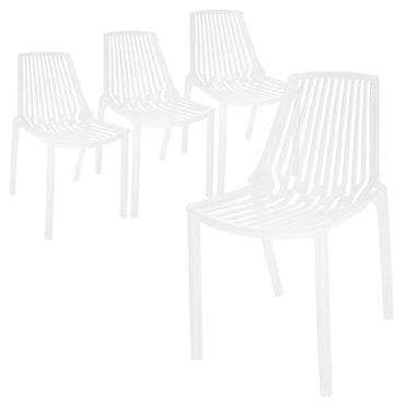 Acken Mid-Century Modern Plastic Dining Chair for Kitchen and Dining Room, Set of 4 - Elax Furniture