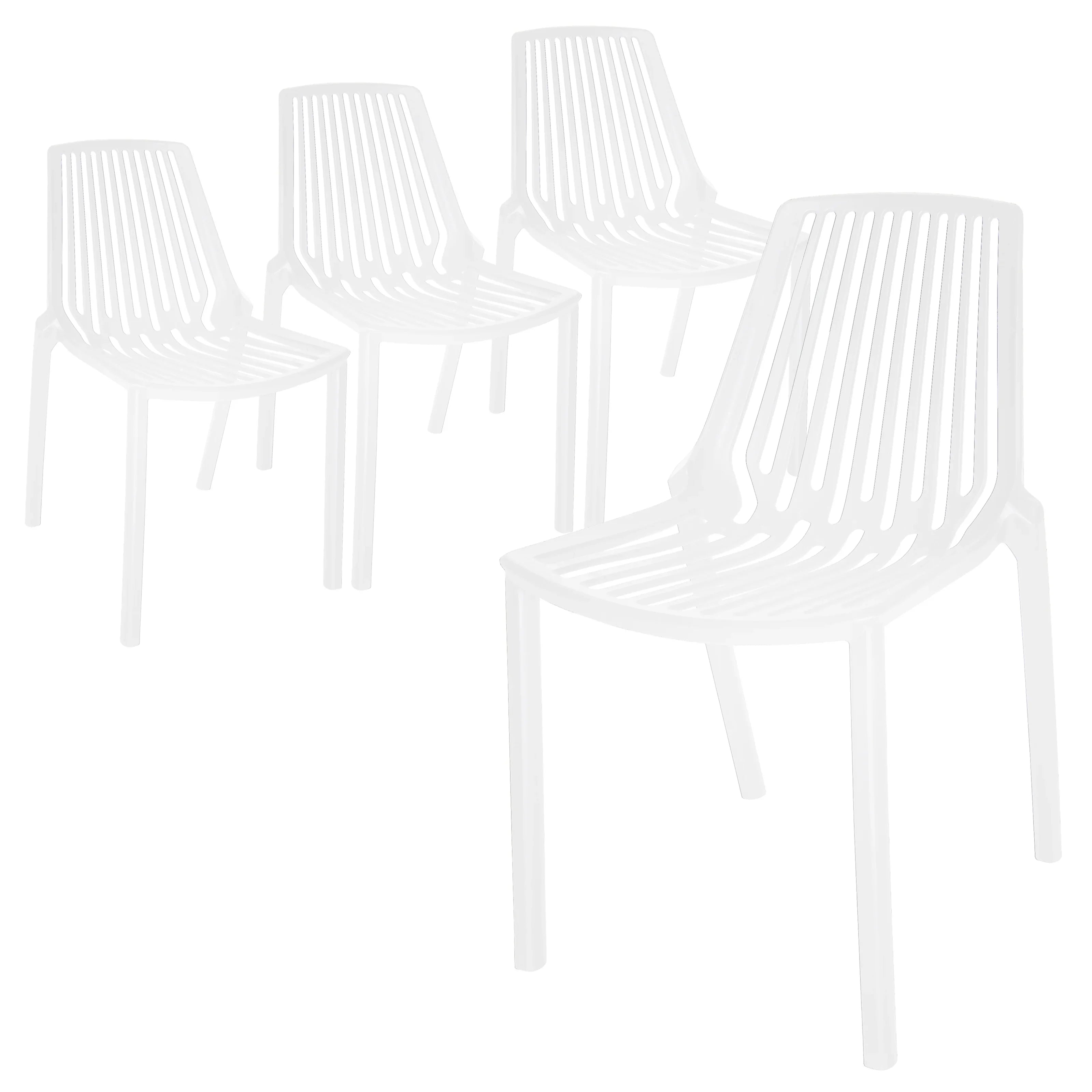 Acken Mid-Century Modern Plastic Dining Chair for Kitchen and Dining Room, Set of 4 - Elax Furniture
