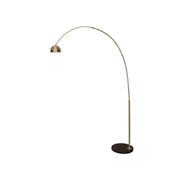 Arco Modern 76" Arched Floor Lamp: Black Marble Base & Metal Dome Shade - Elax Furniture
