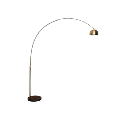 Arco Modern 76" Arched Floor Lamp: Black Marble Base & Metal Dome Shade - Elax Furniture