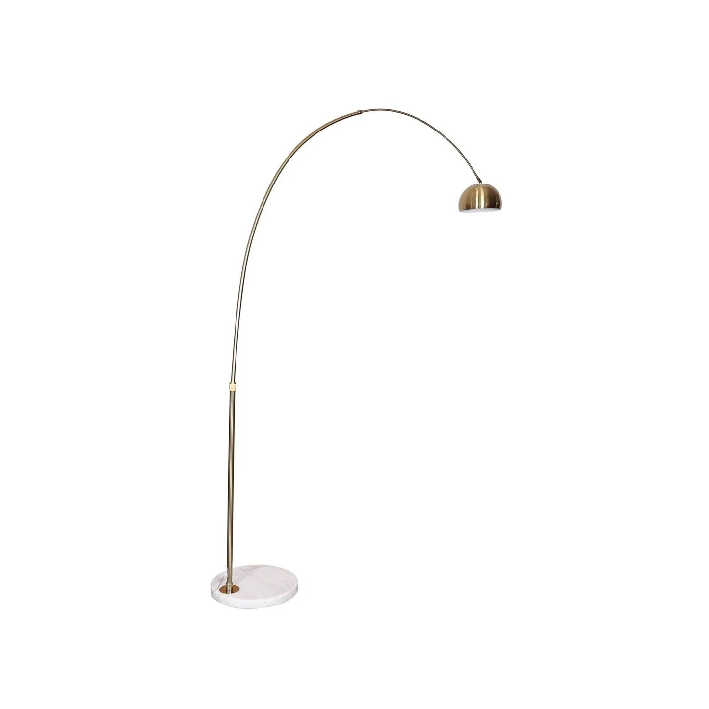 Arco Modern Arched Floor Lamp 76" Height with White Round Marble Base and Metal Dome Lamp Shade - Elax Furniture