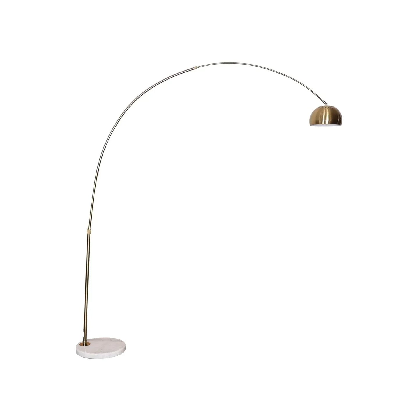 Arco Modern Arched Floor Lamp 76" Height with White Round Marble Base and Metal Dome Lamp Shade - Elax Furniture