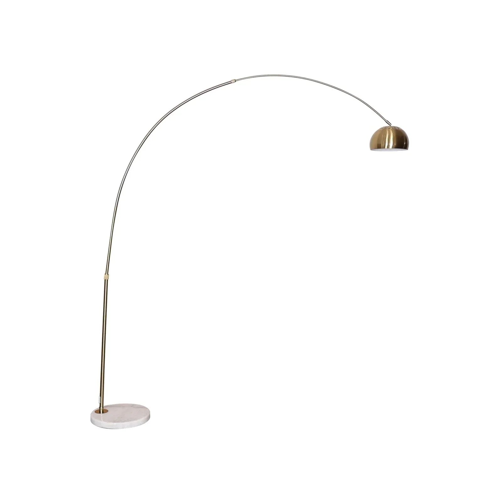 Arco Modern Arched Floor Lamp 76" Height with White Round Marble Base and Metal Dome Lamp Shade - Elax Furniture