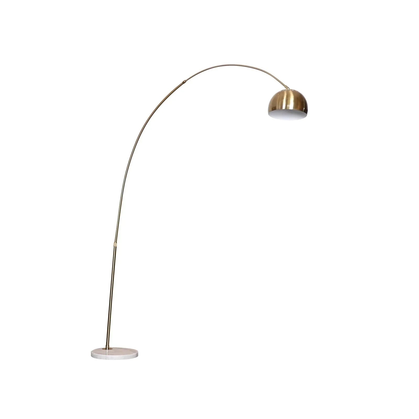 Arco Modern Arched Floor Lamp 76" Height with White Round Marble Base and Metal Dome Lamp Shade - Elax Furniture