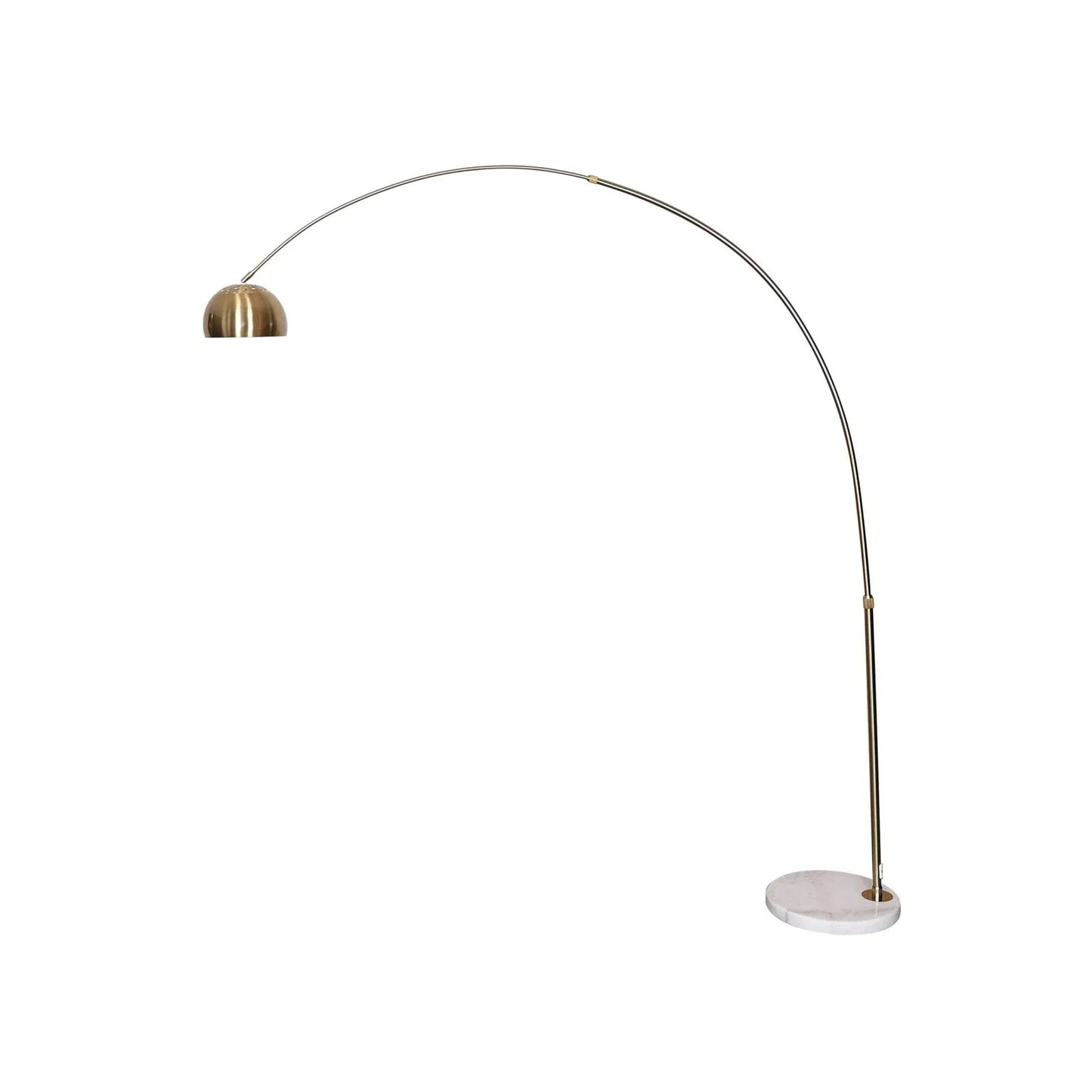 Arco Modern Arched Floor Lamp 76" Height with White Round Marble Base and Metal Dome Lamp Shade - Elax Furniture